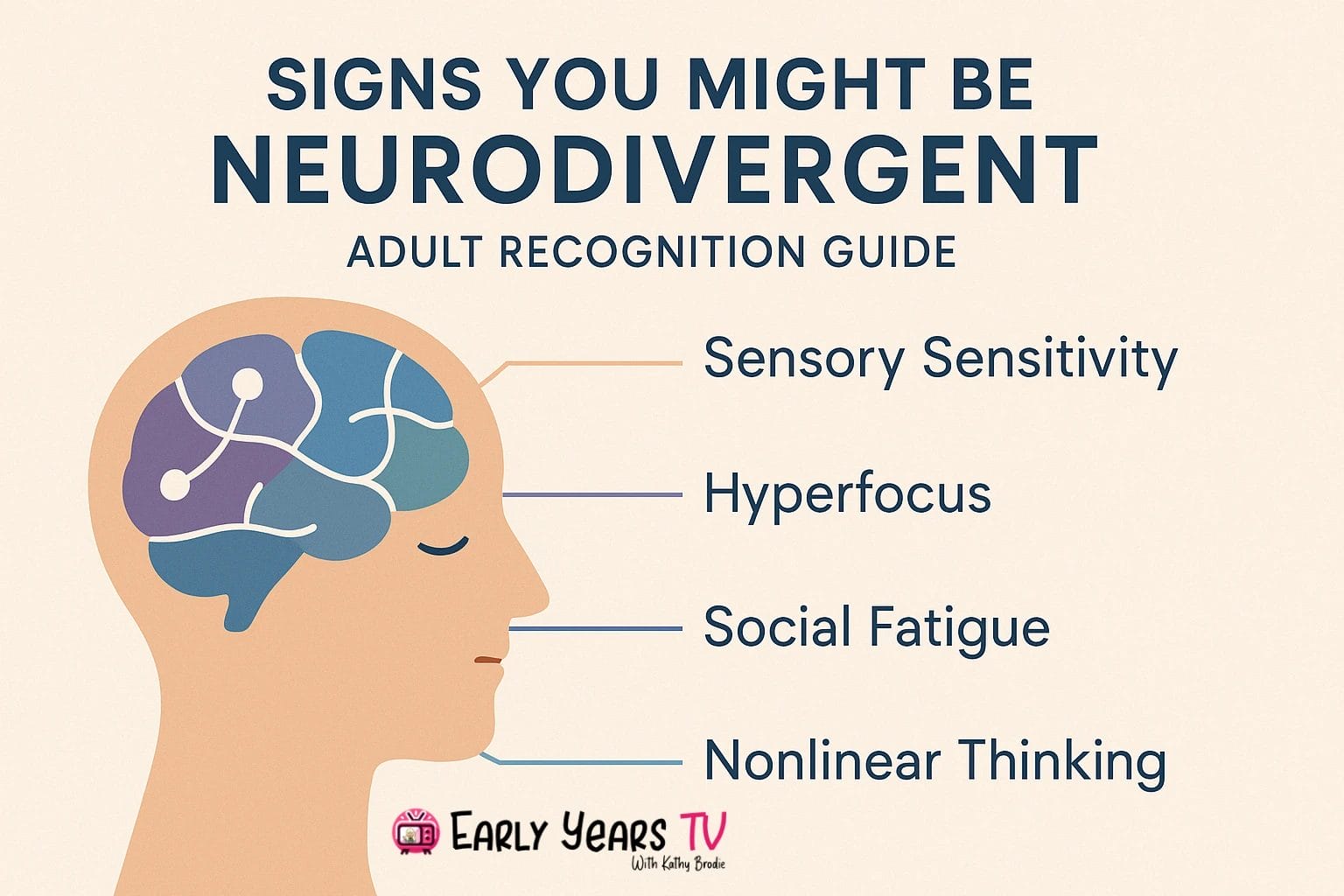 Signs you might be neurodivergent as an adult, including sensory sensitivity, hyperfocus, social fatigue, and more.