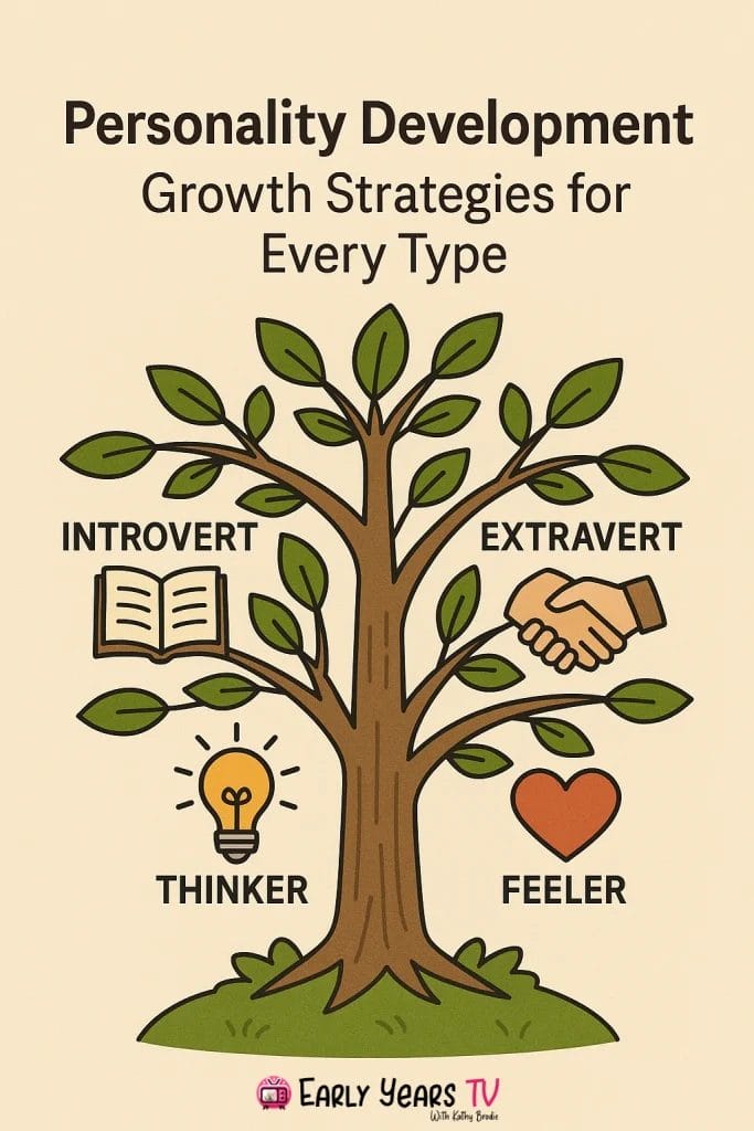 Personality development strategies tailored to different personality types like introverts, thinkers, and feelers.
