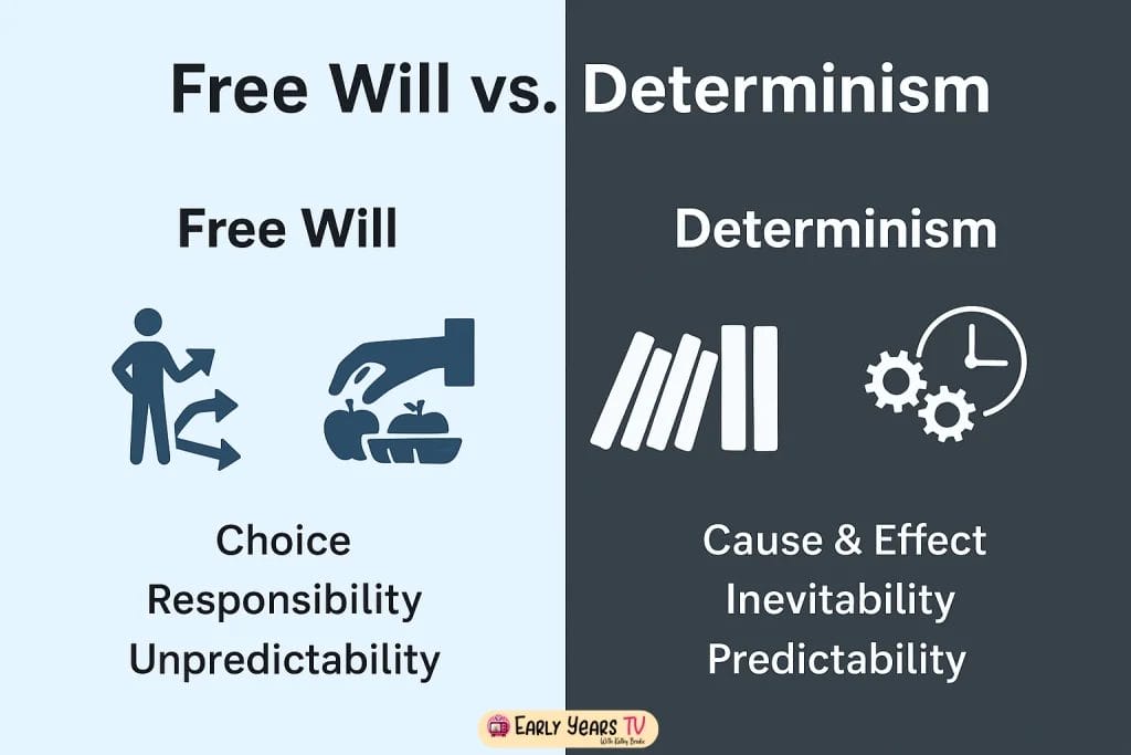 Free Will vs Determinism comparison of choice, control, and responsibility in philosophy and psychology