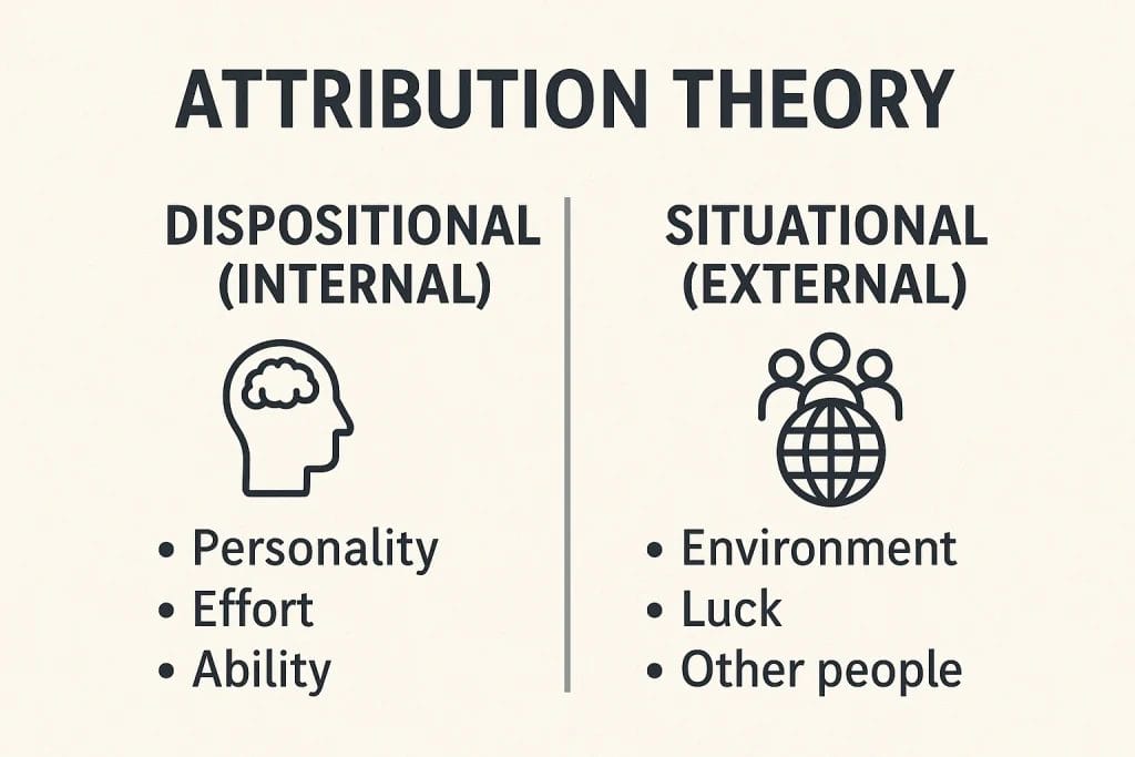 Internal vs external attributions explained in Attribution Theory