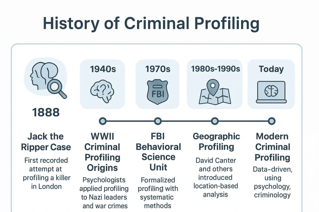 History of criminal profiling from Jack the Ripper to modern psychology and criminology