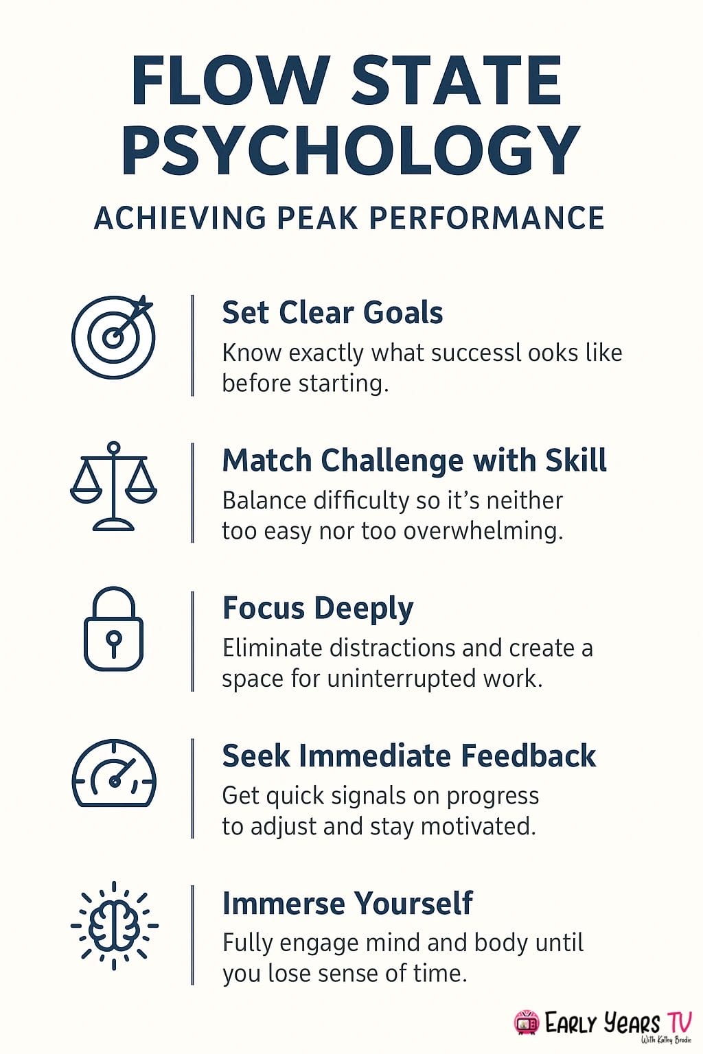 Steps to achieve flow state psychology and reach peak performance through focus, balance, and immersion.