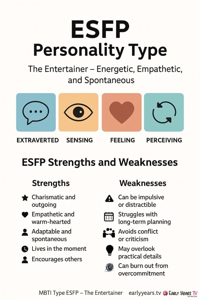 Complete guide to the ESFP personality type, exploring traits, strengths, and challenges of The Entertainer