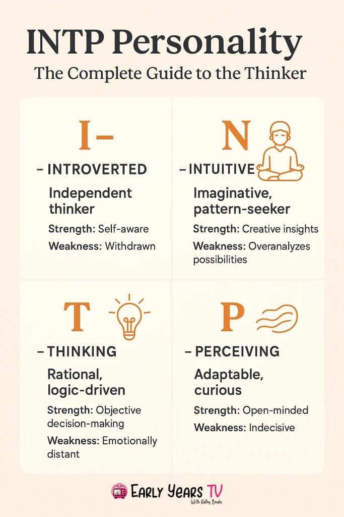 Guide to INTP personality traits, strengths, and weaknesses for analytical and creative thinkers.